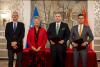 Photo of the European Commissioner for Home Affairs, Ylva Johansson, the Minister of the Interior, Danilo Šaranović the Deputy Prime Minister for Foreign and European Affairs, Filip Ivanović, and EUDA Executive Director Alexis Goosdeel